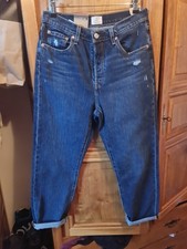 Image of Bnwt New Levis Dark Blue 501 Cropped Jeans Size 29/26 10 Rrp £110