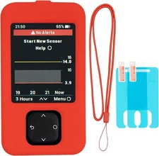 Dexcom G7 Receiver Case with Neck Lanyard and 2PCS Screen Protector (Red) Red 