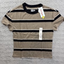 Cat Jack Boys Youth Small 6/7 Brown Short Sleeve Striped Oversized T-Shirt Lot