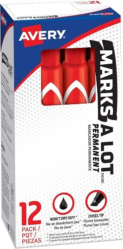 Red Chisel Tip Bulk - 12ea