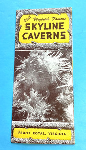 Vintage 1960s Skyline Caverns, Front Royal, VA, Travel Brochure