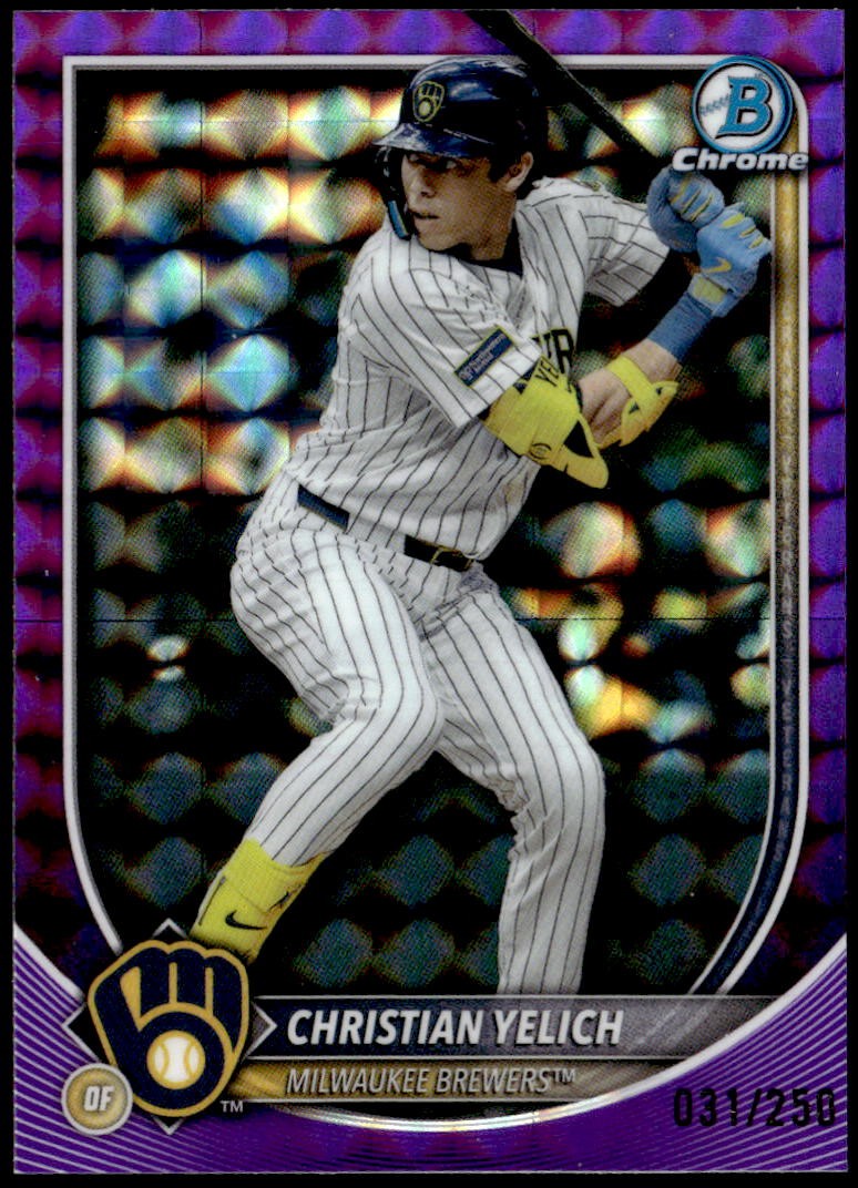 Christian Yelich #70 (Baseball Cards 2025 Bowman Chrome) — is it worth grading?