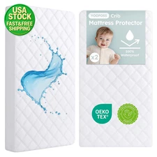 Waterproof Crib Mattress Protector 2 Pack Quilted Toddler Pad Cover Baby 52x28