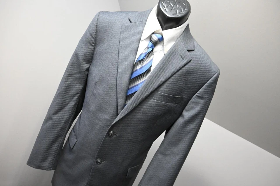 Donald J. Trump 100% Wool Gray Striped Suit Pants Jacket Mens Sz 36 x 32 42 L - Image 4 of 4