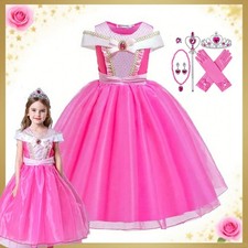 Girl's Princess SleepingBeauty Costume Dress Kids Fairy Tale Party OutfitCosplay