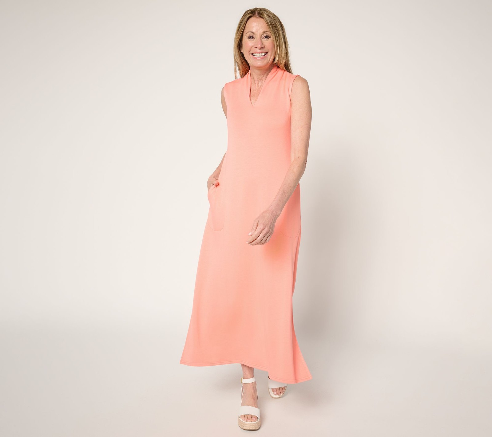 Brandis Dress Out Loud Women's Sz M Regular Acquitted Knit Maxi Pink A689785