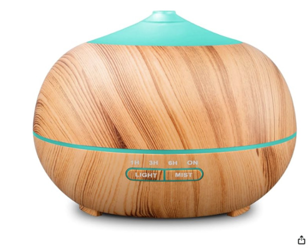 Aromatherapy Essential Oil DiffuserLight Wood & Teal LED 7 M
