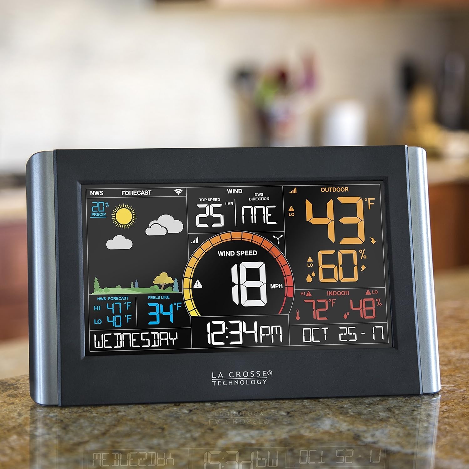 La Crosse V21-WTH Wireless Weather Station - Custom Alerts, 400ft Transmission