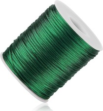 Green Nylon String Cord - 1MM 100 Yards Braided Nylon Bracelet Twine Thread for