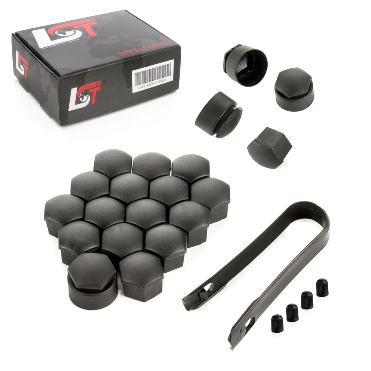 20X Wheel Nut Covers 17Mm Theft Resistant Black For ALFA ROMEO
