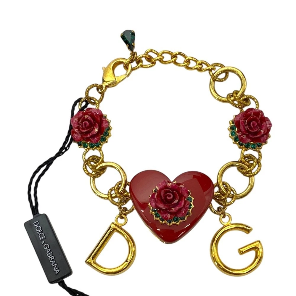 アクセサリー DOLCE&GABBANA Heart stone Gold Bangle Dolce&Gabbana Bangle Fashion Bracelets for sale | eBay