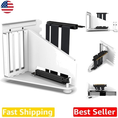 Vertical GPU Mounting Kit PCIe 4.0 Riser Cable White Steel Bracket
