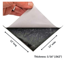 Neoprene Solid Sheet with PSA 1/16" Thick x 12" wide x 12" long 60A Duro, Black