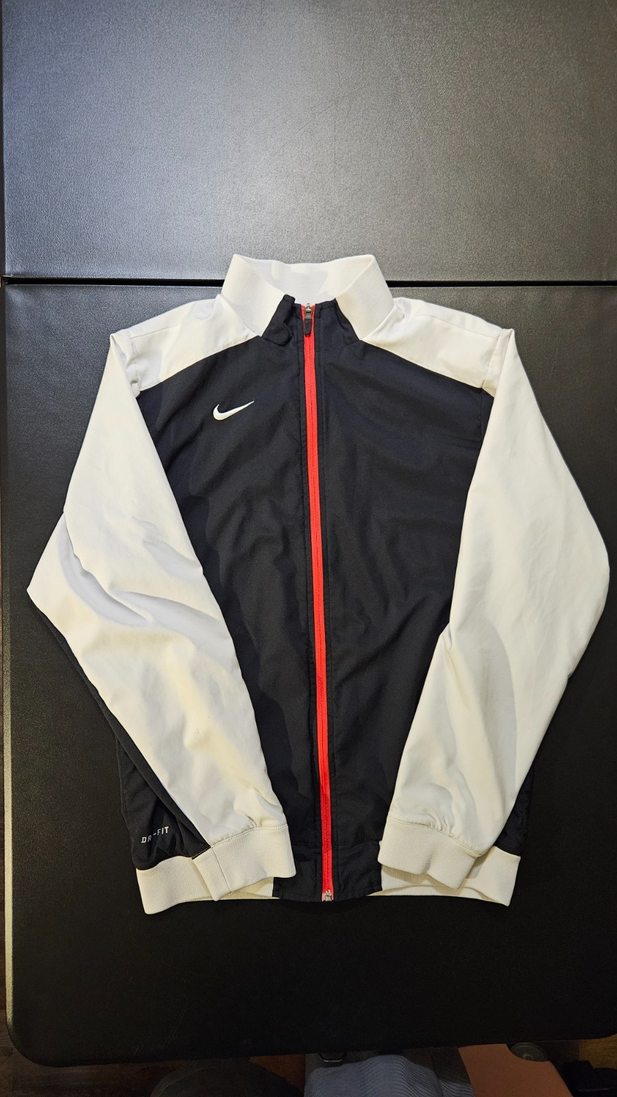 SACAI X NIKE Nike Dri Fit Full Zip Calcio Warm Up Giacca Allenamento Uomo S Nero Bianco MACCHIE