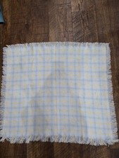Vintage Plaid Weave Acrylic Baby Blanket Lovey With Fringes