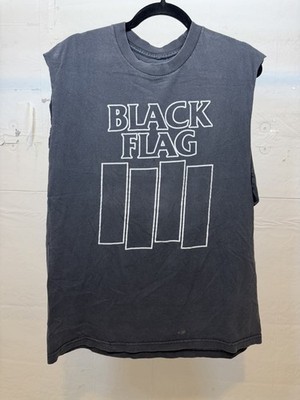 トップス Black Flag Vintage Faded tee 00s Vintage Black Flag Shirt Sleeveless Chopped Large Faded | eBay
