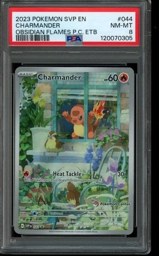 PSA 8 NM-MT Pokemon Charmander Pokemon Center Elite Trainer Box Holo SVP044