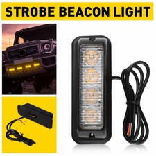 Amber Led 4 Car Truck Beacon Flash Warning Bar Strobe Hazard Light Usa