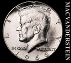 1966 Silver Kennedy Half Dollar - Choice Gem Brilliant Unc  Lustrous  #L7306 — photo 1