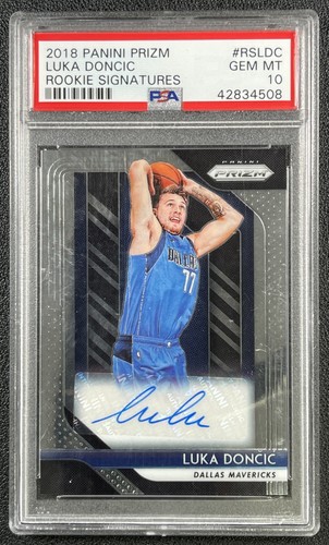 LUKA DONCIC PSA 10 2018-19 PANINI PRIZM #RS-LDC ROOKIE SIGNATURES AUTO RC 4508