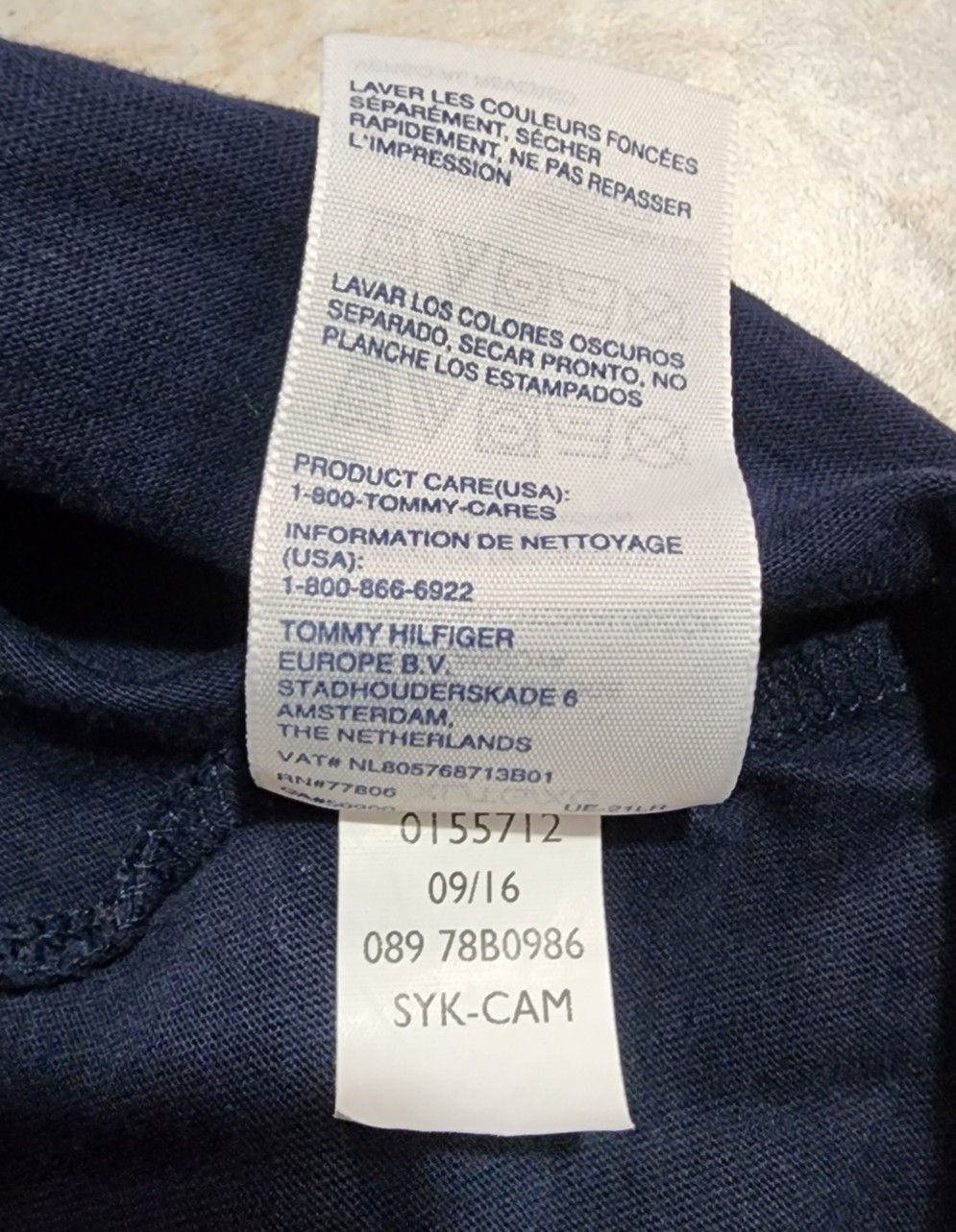 vtg Tommy Hilfiger Pocket T-shirt Navy Blue Short Sleeve XL Y2K thumbnail 7