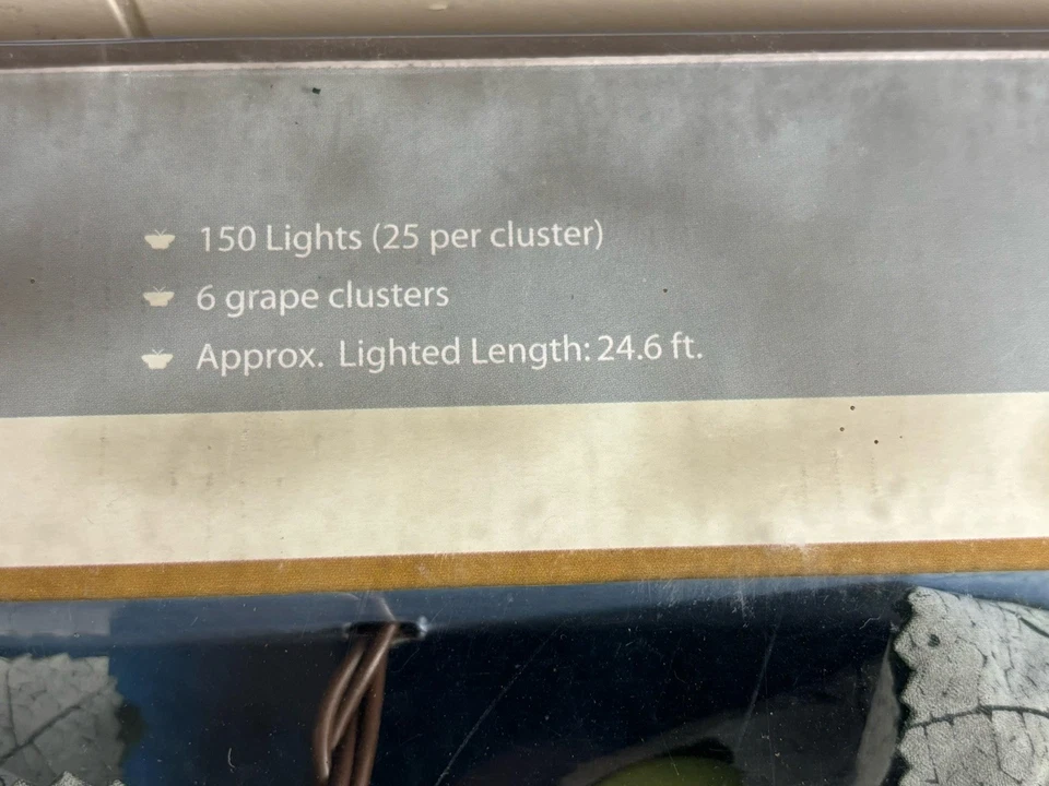 Cadena de luces de racimo de uva decoración de bar de vinos vino NUEVO 150 luces 24 pies vintage Foto 4 de 4