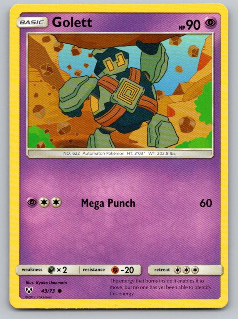 2017 POKEMON GOLETT SHINING LEGENDS 43/73 C NM A64341 FREE S&H