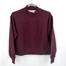 Everlane 100 Cotton Mockneck Sweatshirt in Merlot Size XXS NWOT