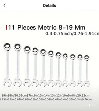 AIRAJ 12pcs Ratcheting Combination Wrench Set 1/4" to 3/4" & 8-19mm MetricCHROME