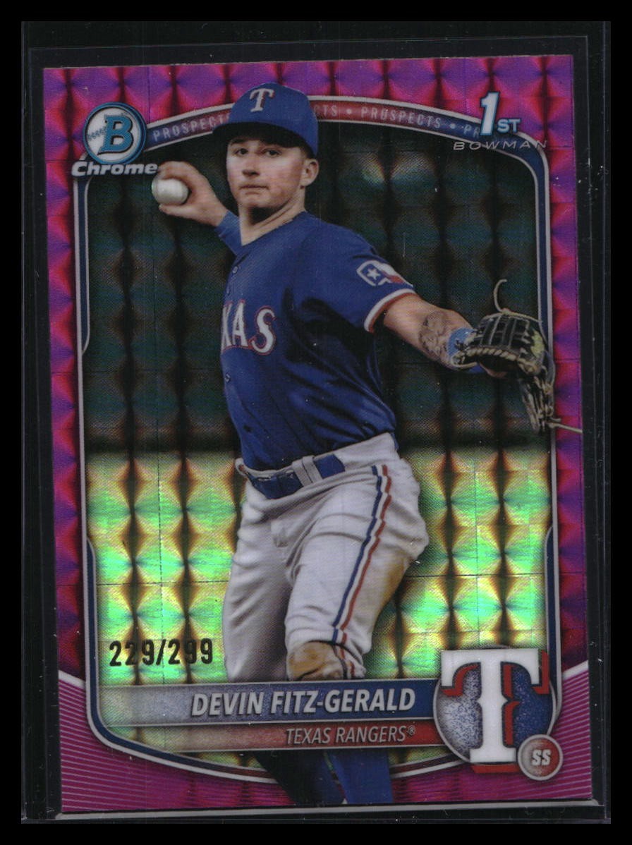 2025 Bowman Chrome - Prospects Devin Fitz-Gerald #BCP-158 Fuchsia Geometric /299