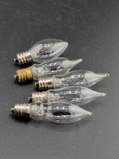 Clear C7 CA10 Flicker Flame String Light Bulbs 5-Pack 