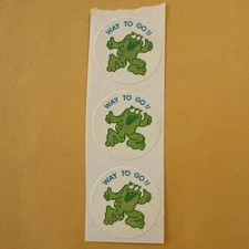 Vintage 80s Trend Scratch and Sniff Spearmint Frog  Stickers Early No TM Version