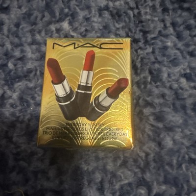 MAC Everyday Luxury Mini Lustre Glass Lipstick Trio Gift Set - Red New