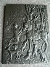 Hubertus wg A. Dürera, sztuczny odlew oranii, unikat, 31,5 x 23,5 cm, z haczykiem