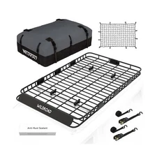 Wildroad Roof Rack Cargo Basket, Upgraded 4” Fence Wide Car Roof Basket Co