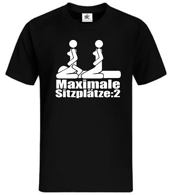 Maximale Sitzplätze 2 T-Shirt Fun Funshirt Sprüche Dreier Herrentag Vatertag 