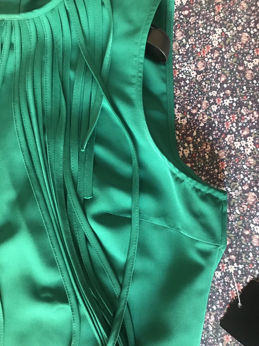 Abito Vestito zara Frange Verde Smeraldo eBay