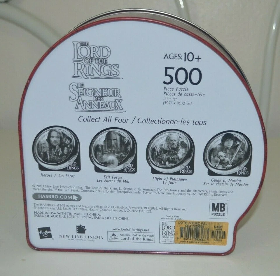 Hasbro Señor de los Anillos Fuerzas Malvadas 500 Piezas Puzzle en Contenedor de Lata Completo Foto 2 de 4
