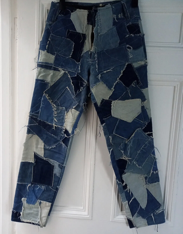 Patchwork Jeans 34 X 34 Blue - Unisex | eBay