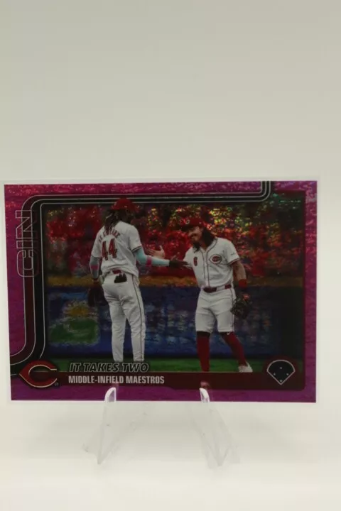 2025 Topps Series 1 It Takes Two Pink Holo Foil Elly De La Cruz & Jonathan India