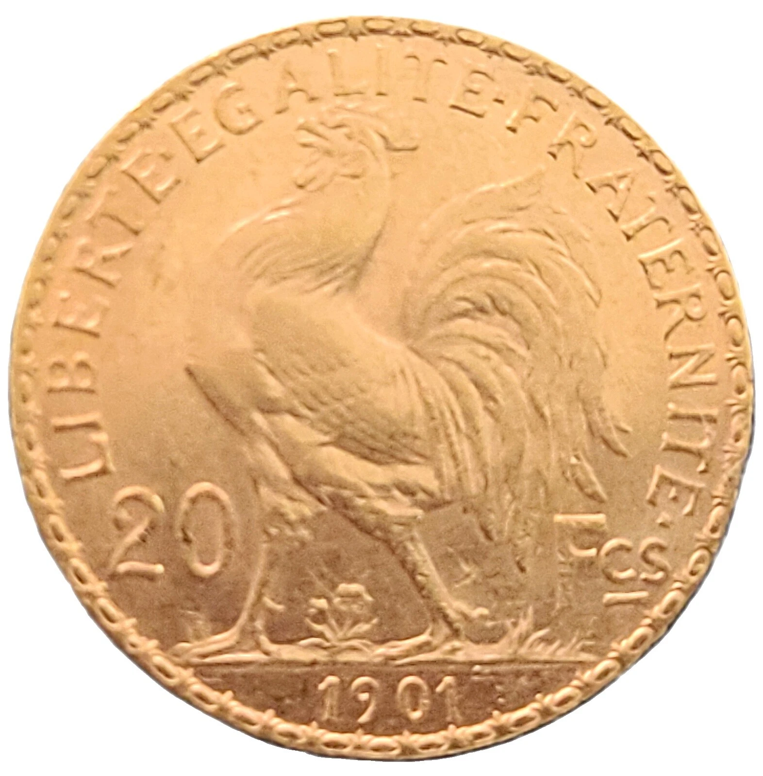 Monedas francesas de oro de 1901 año