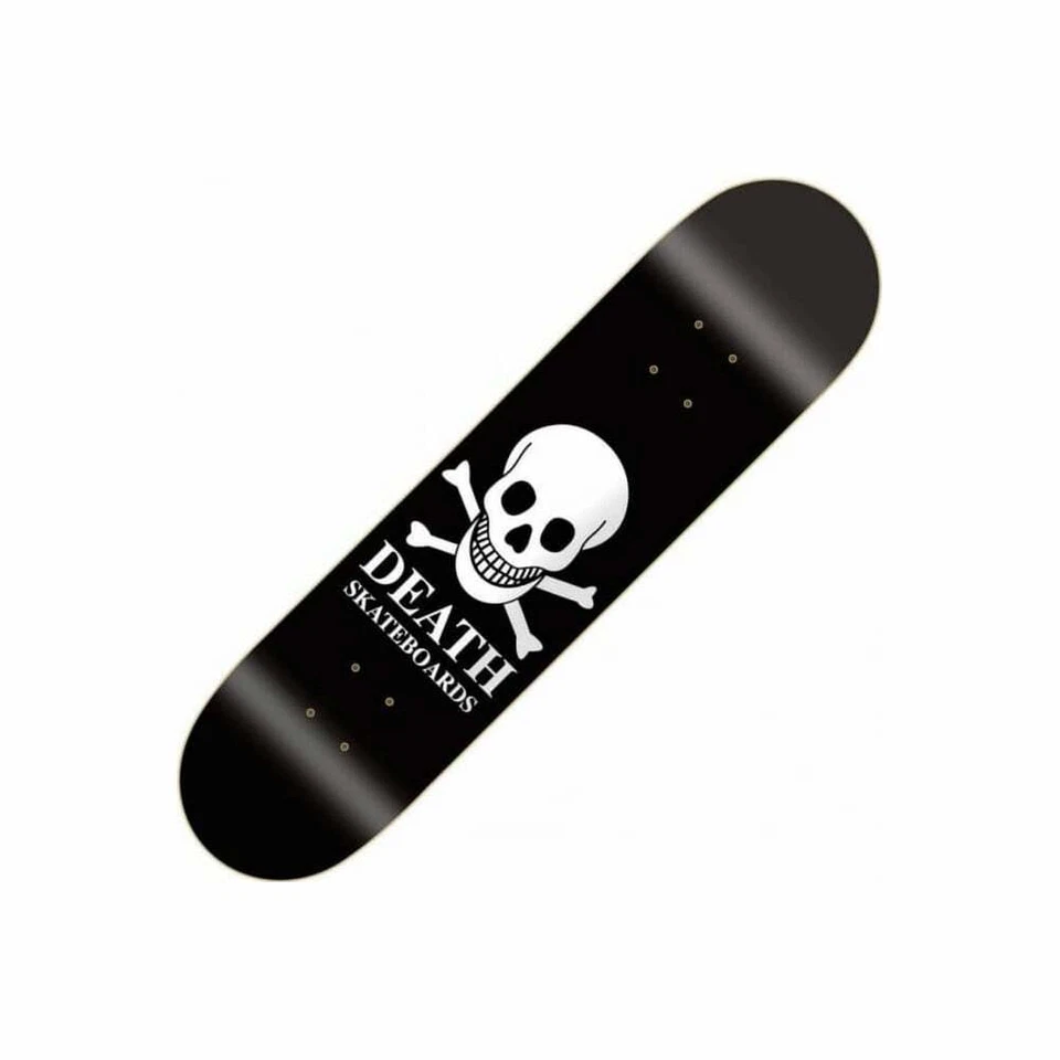 Death skateboards Skull Skateboard Deck 7.5" Black White with grip