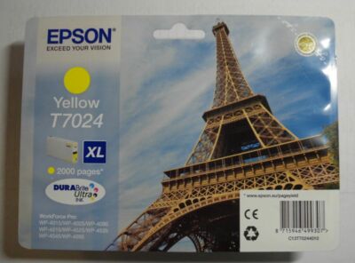 Epson T7024 Tinte yellow Workforce Pro WP 4000 4015 4025 4095 4515 4525  OVP 00