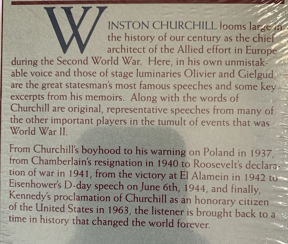  Churchill in His Own Voice by Winston Churchill, NEW Audio Cassette Tapes  - Image 3 of 4