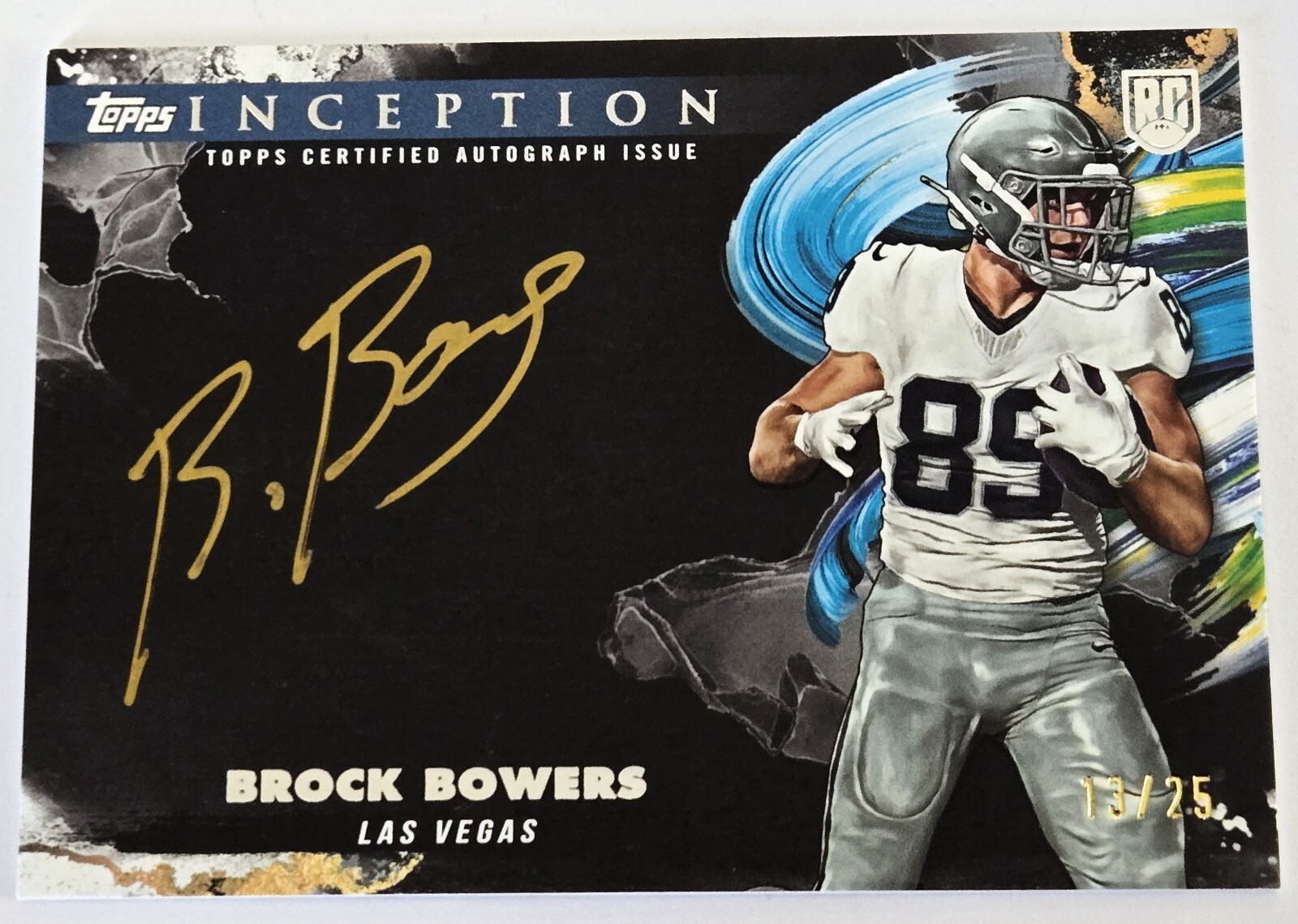 2024 Topps Inception Football Brock Bowers Gold Ink Signings /25 Rookie Auto RC