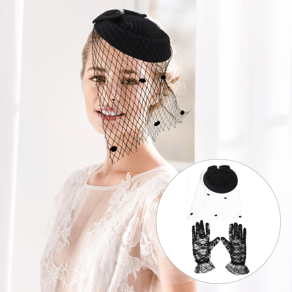 Chapeau Fascinator Pilulier Femme - Voile Maille Chapeau Haut De Forme Vintage 1940-1950 Pour Fête Thé Derby Église