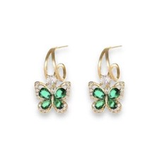 CZ Butterfly Dangle Drop Earrings for Women
