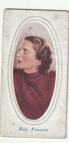 Tarjeta de cigarrillo Kay Francis con pantalla de estrellas Godfrey Phillips - Imagen 1 de 1