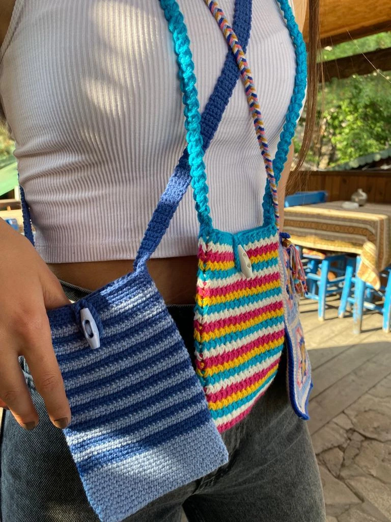 Crochet cell best sale phone bag