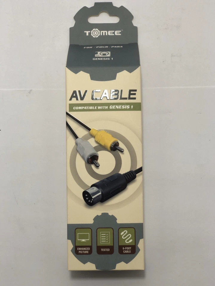 Sega Genesis Model 1 AV Cable RCA Composite Audio Video A/V Cord - Brand New 6ft - Image 3 of 4